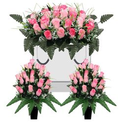 3Pack Artificial Cemetery flowers