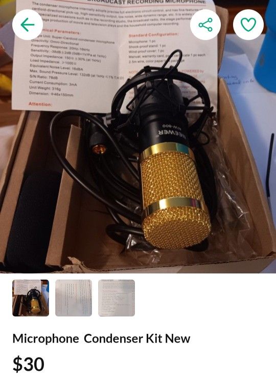 Microphone Condenser New In Box
