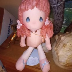 Precious Moments Stuff Doll On Stand Vintage 