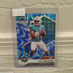 2021 Panini Mosaic Tua Tagovailoa AFC Reactive Blue Prizm #228 - Miami Dolphins