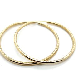 14kt Gold Hollow Hoop Diamond Cut Earrings 3.40grams 2.2x47mm 159974 12