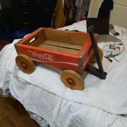 Vintage Coca-Cola Wood Wagon Soda Crate Decor


