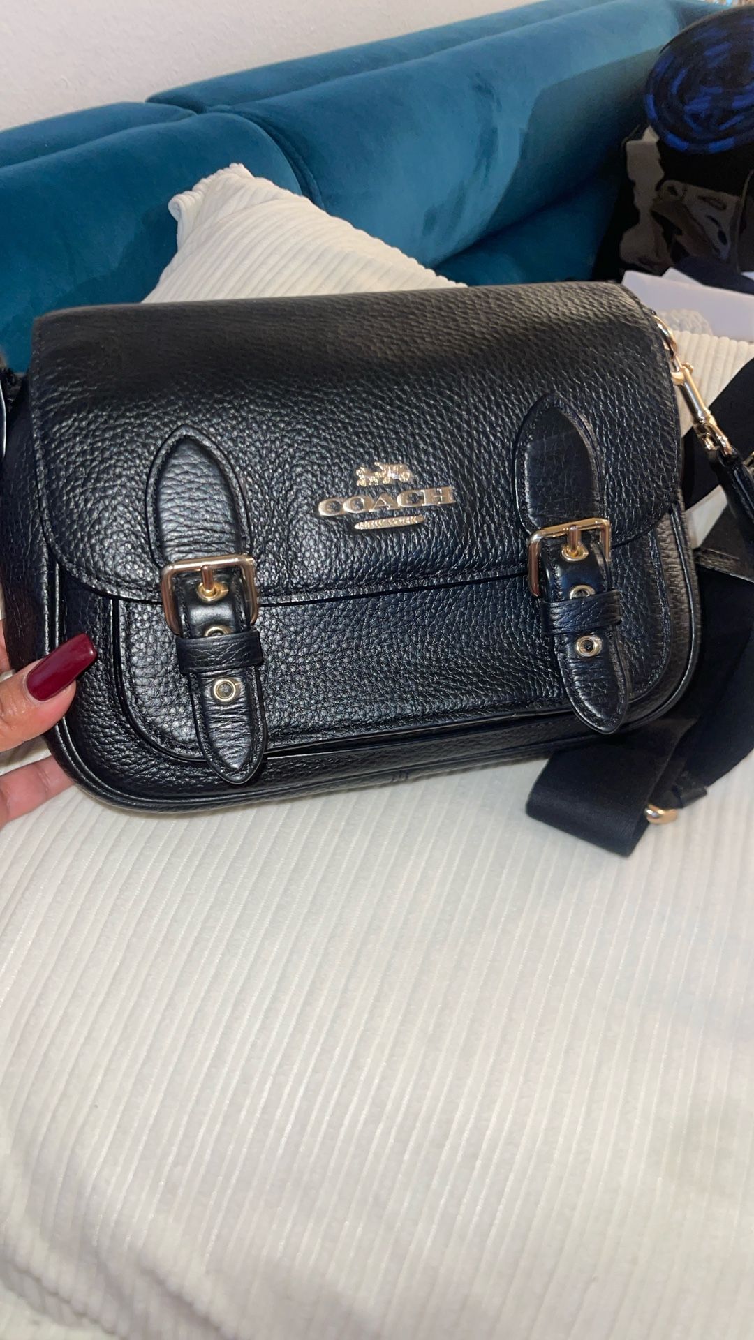 Black Leather Purse (Coach )