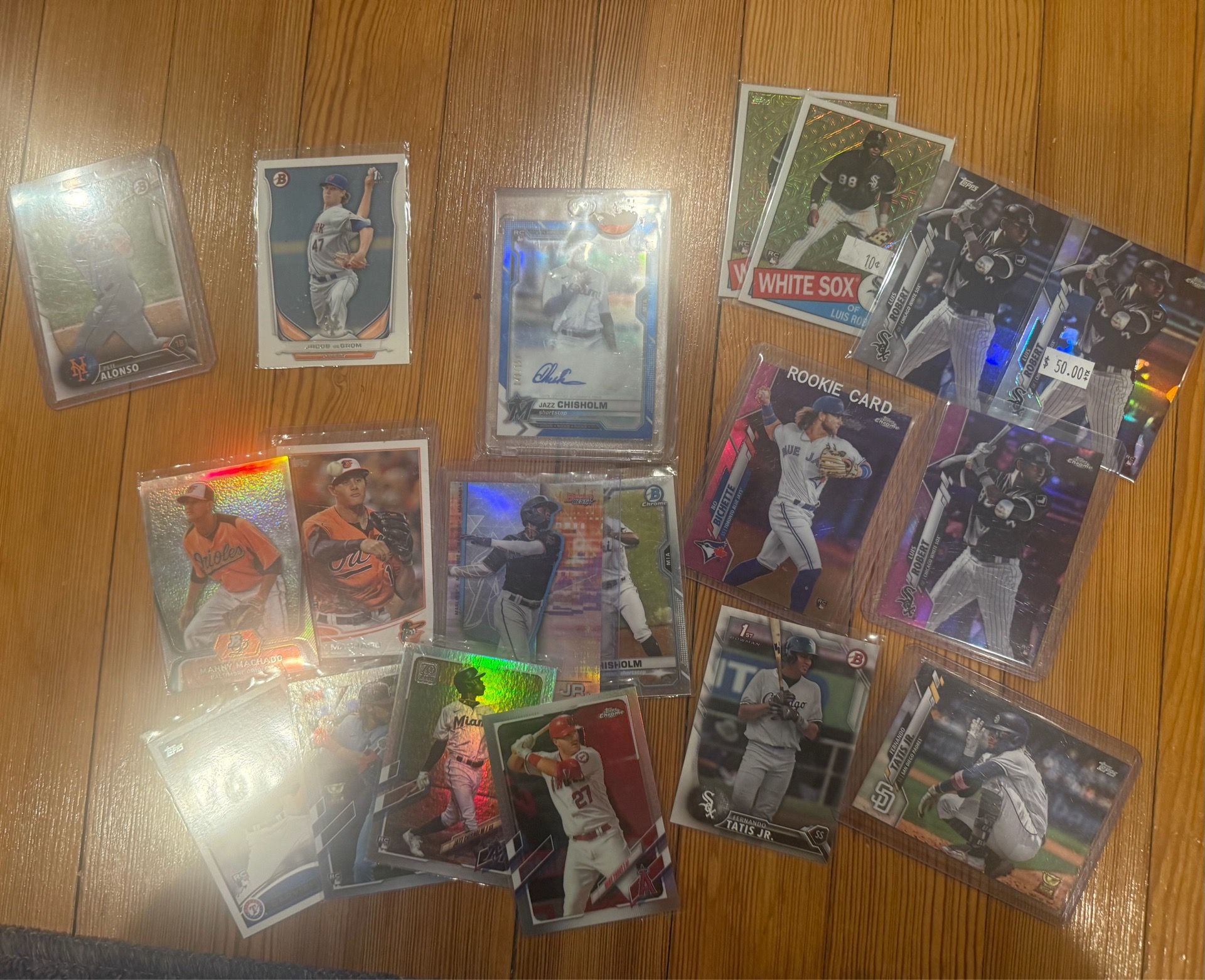 Baseball Card Lot | Refractor Rookies Autograph | Jazz Chisholm, Tatis, Machado, Robert ECT | all in picture