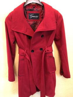Guess women’s Red Wool dbl breasted winter Jacket