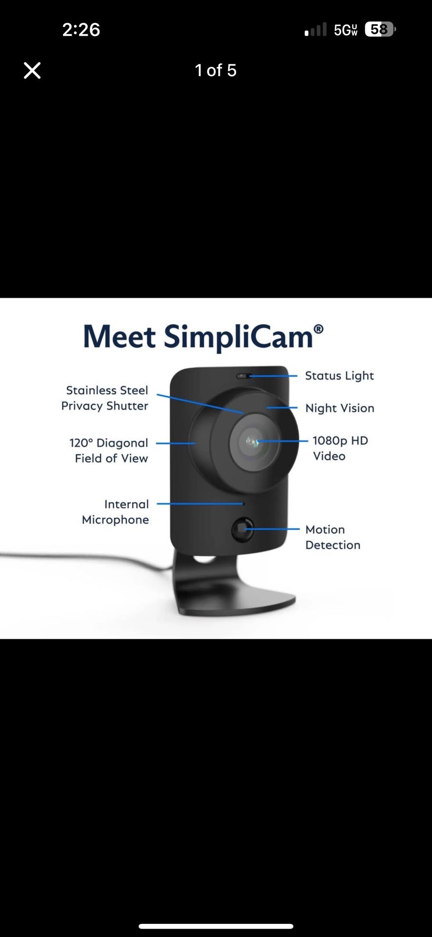 SimpliSafe Wi-Fi camera