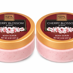 Cherry Blossom Sugar Body Scrub – Exfoliating & Moisturizing, 8 oz, 2 Pack