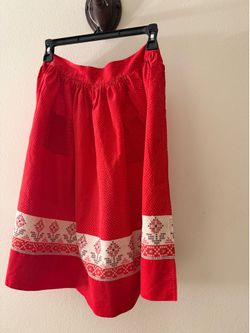 Vintage red apron - kitchenware
