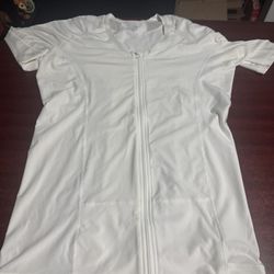 Postural Fitness by Alignmed Size 2XL Posture Shirt Zip Short Sleeve White Mens