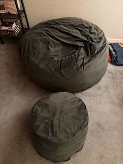 Large bean bag with footrest