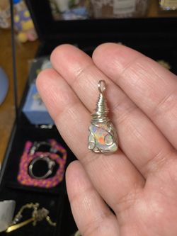 Ethiopian Opal Wrapped Pendant
