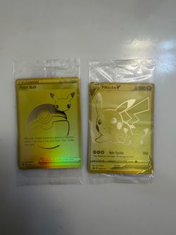 Golden Pokemon 25th Anniversary Card Edition Pikachu & PokeBall