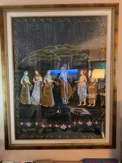 Large Framed Indian Krishna Artwork – Ornate Custom Frame