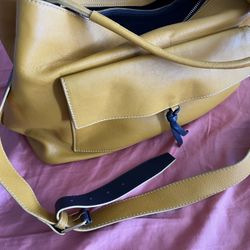 Gently Used Mustard Yellow leather Tote/ Satchel/ Crossbody
