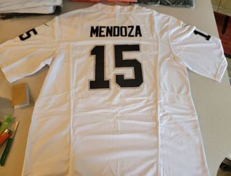 Mendoza raiders jersey white new with tags Stiched large to 4xl