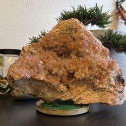 Pink Dogtooth Calcite & Quartz Crystal On Matrix  $75