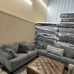 Fabric Sofas Set 2 Pieces 