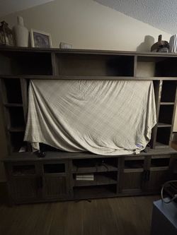 Large Wood Entertainment Center Wall Unit