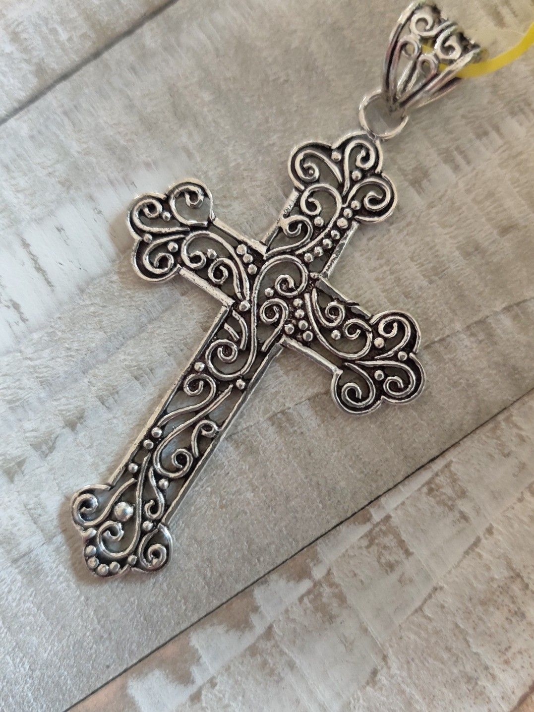 Handmade Boho 925 Sterling Silver Cross Pendant