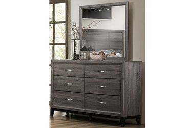 Brand new 59" x 37"H grey or white dresser + mirror