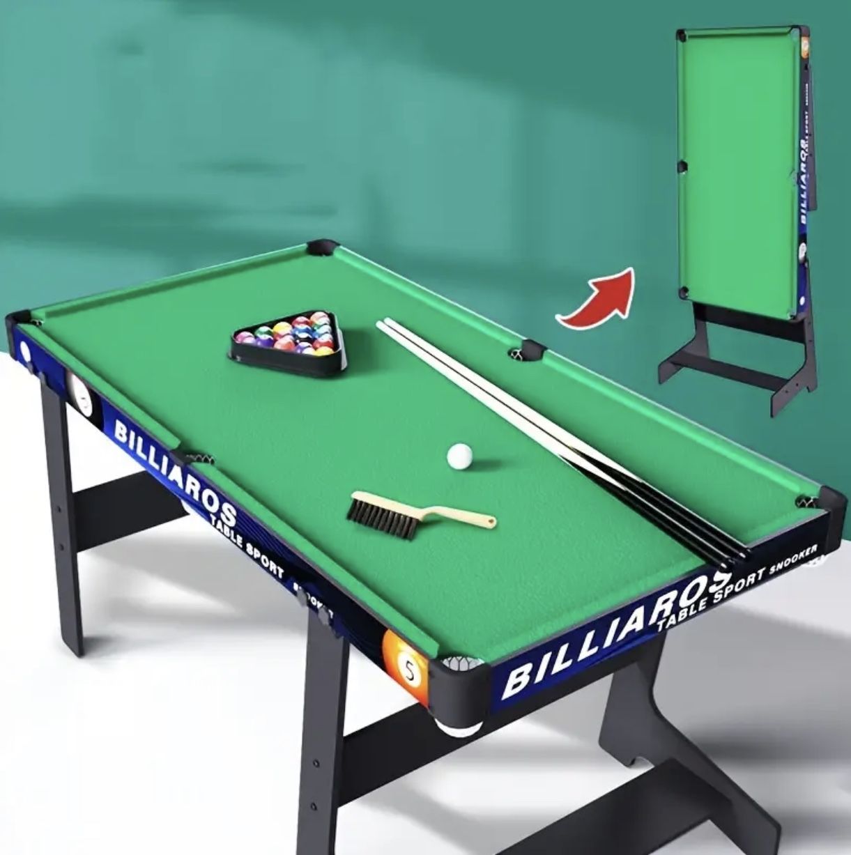 Mini Billiards Game Tables with 2 Cue Sticks