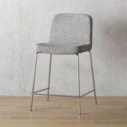 2 CB2 Charlie 24" height counter stool dining chairs metal legs upholstered seat(address in description 
