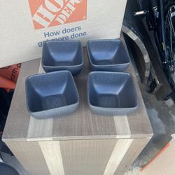 Set of Four Black Bowls 
