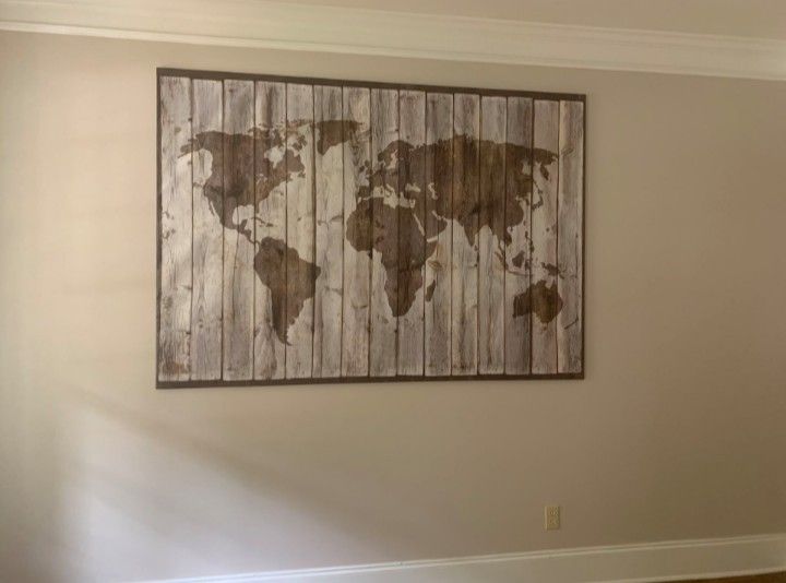 World Map Canvas Extra Large 55 x 79 inches