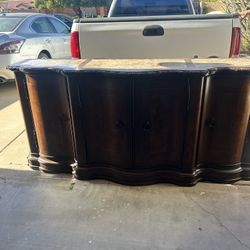 Marble Top Credenza Buffet