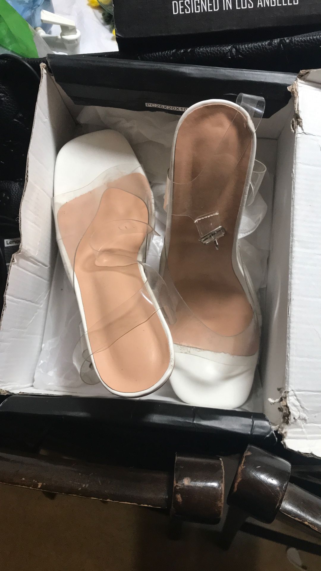 White And Clear High Heels