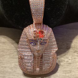 ✅Men 14k Rose Gold Fill Stamp Egyptian King TUT Pharaoh Medallion 