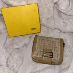 Vintage Fendi 'Zucca' Print Wallet