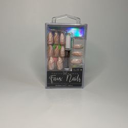 Pink And Gold Press On Nails 