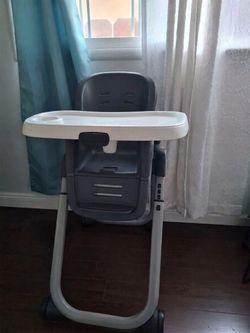 Baby High Chair with Tray and Wheels