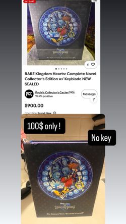 Kingdom Hearts: The Complete Novel Collector's Edition collector item   Without the key   Pick up  Near Belmont and broadway Chicago   In clean good c