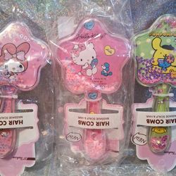New Hello Kitty & Friends Glitter Star Hair Brushes - $4 Each