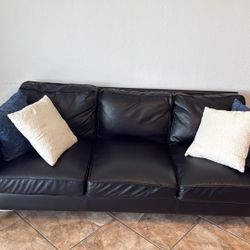 Hillsdale Jianna Faux Leather Sofa, Black 