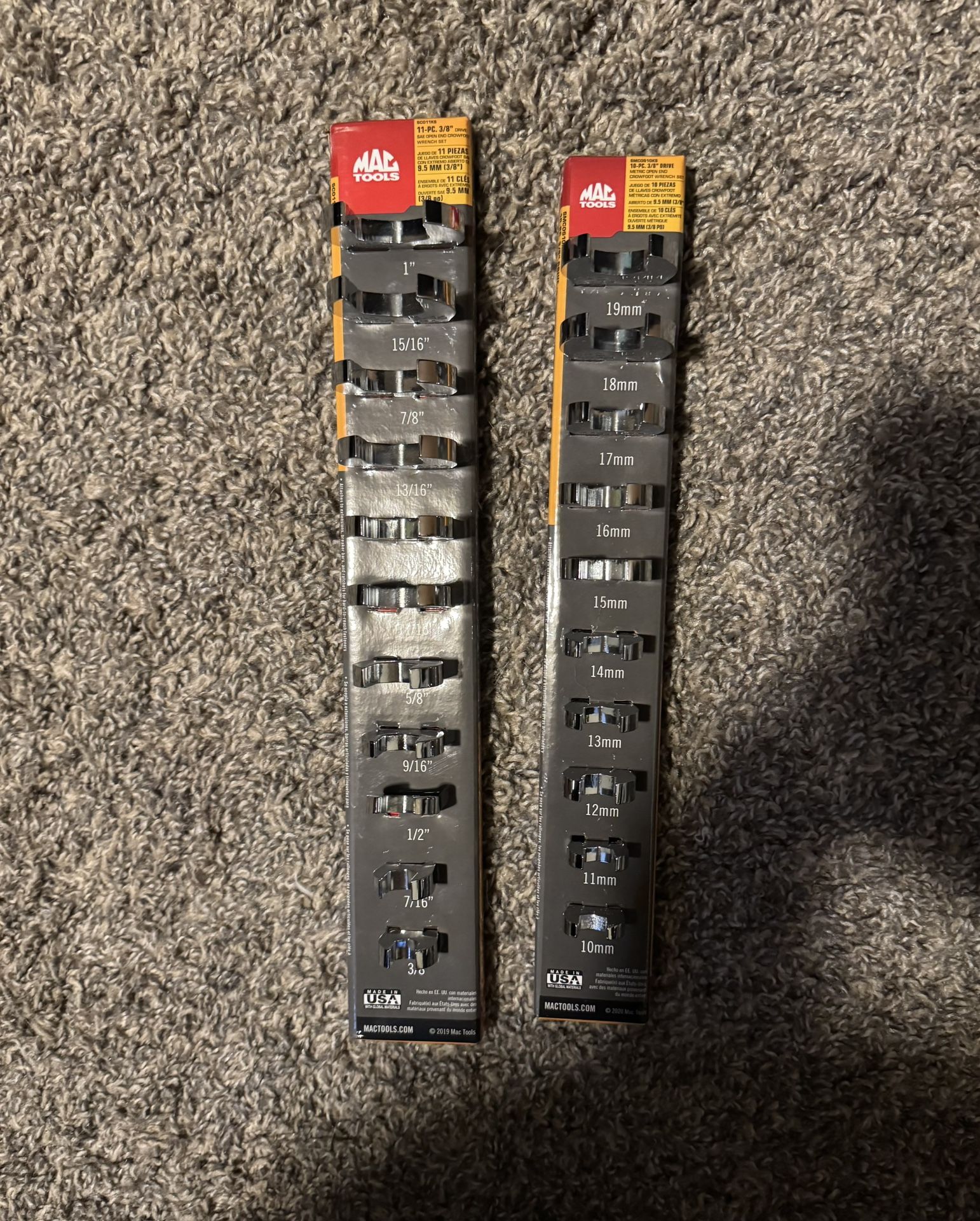Mac Tools SAE & Metric Open End Crow Foot Wrench Set