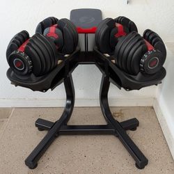 Bowflex Dumbells W/ Bowlfex Stand For $ale