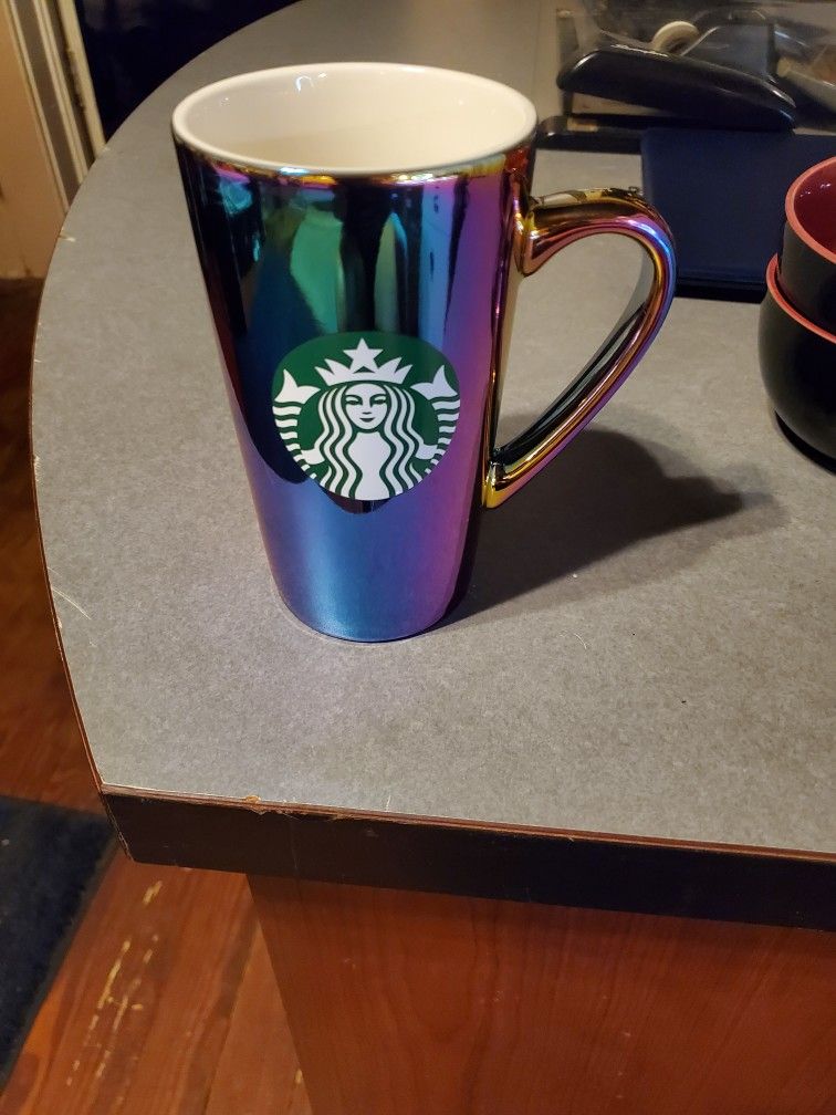 Starbucks 16oz Holographic Mug with a Rainbow Iridescent Oil Slick Finish