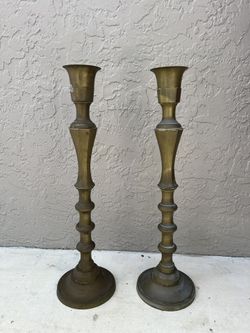 Solid Bronze Candlesticks 
