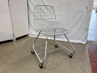Modernist Wire Metal Chair on Casters