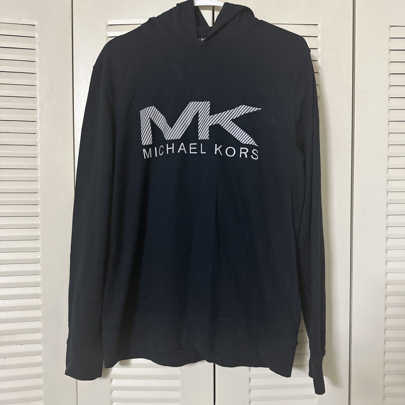 Michael Kors Men's Sweatshirt Hoodie with MK Logo Size M Navy Blue