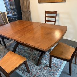 Wood Dining Table With 4 Chairs