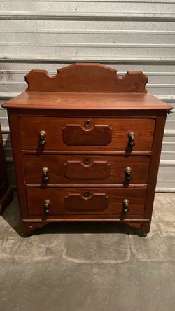 Antique Wood Dresser with Backsplash