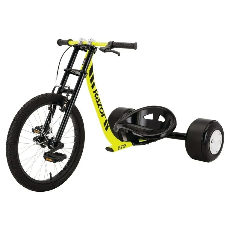 Razor DXT Drift Trike 3 Big Wheel Tricycle Bike Full Size Frame Yellow Adult Boy Girl