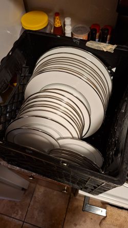 Silver lined plate set