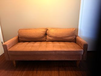 Faux leather sofa Modern Camel-Brown Sofa/Couch – $200 OBO