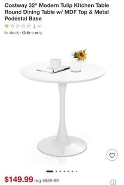 32" Modern Tulip Kitchen Table Round Dining Table