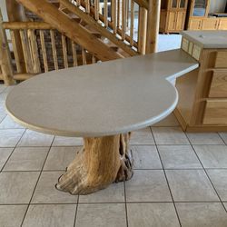 Corian Tabletop On Solid Tree Trunk